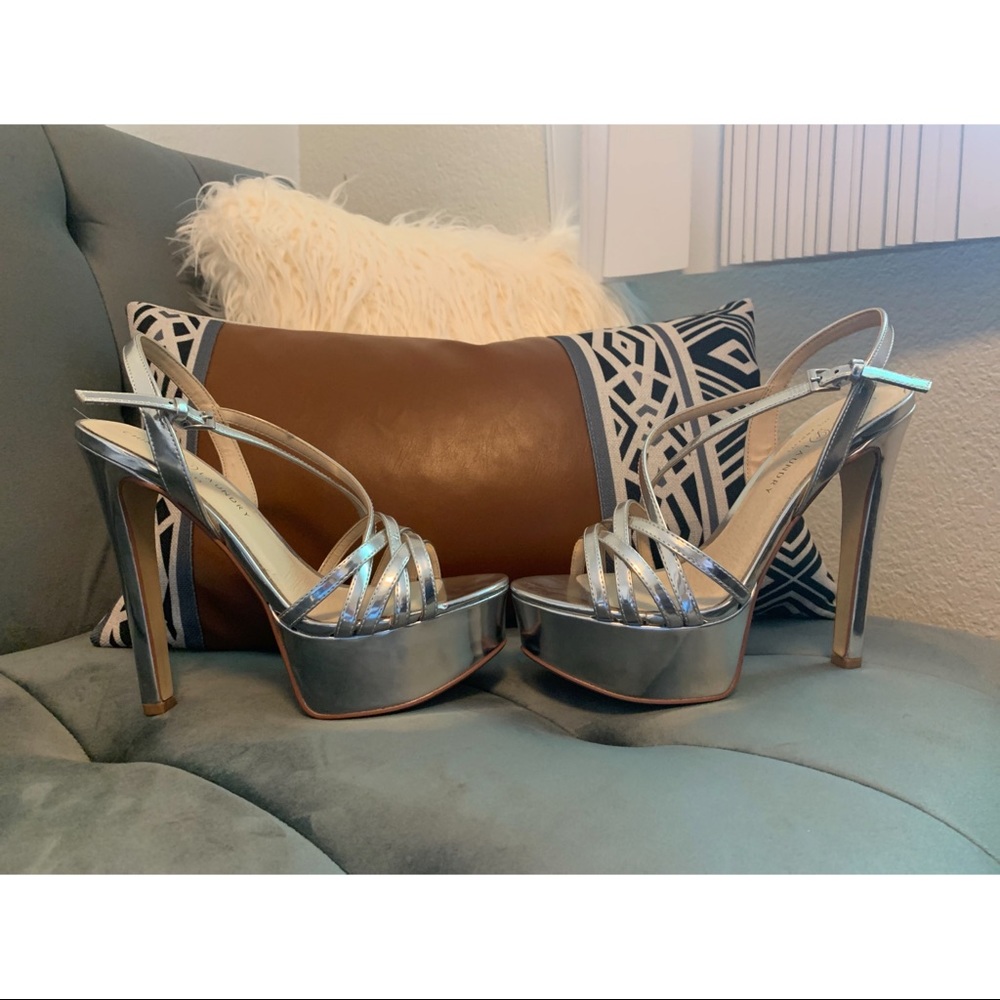 Chinese Laundry Silver Teaser Heels